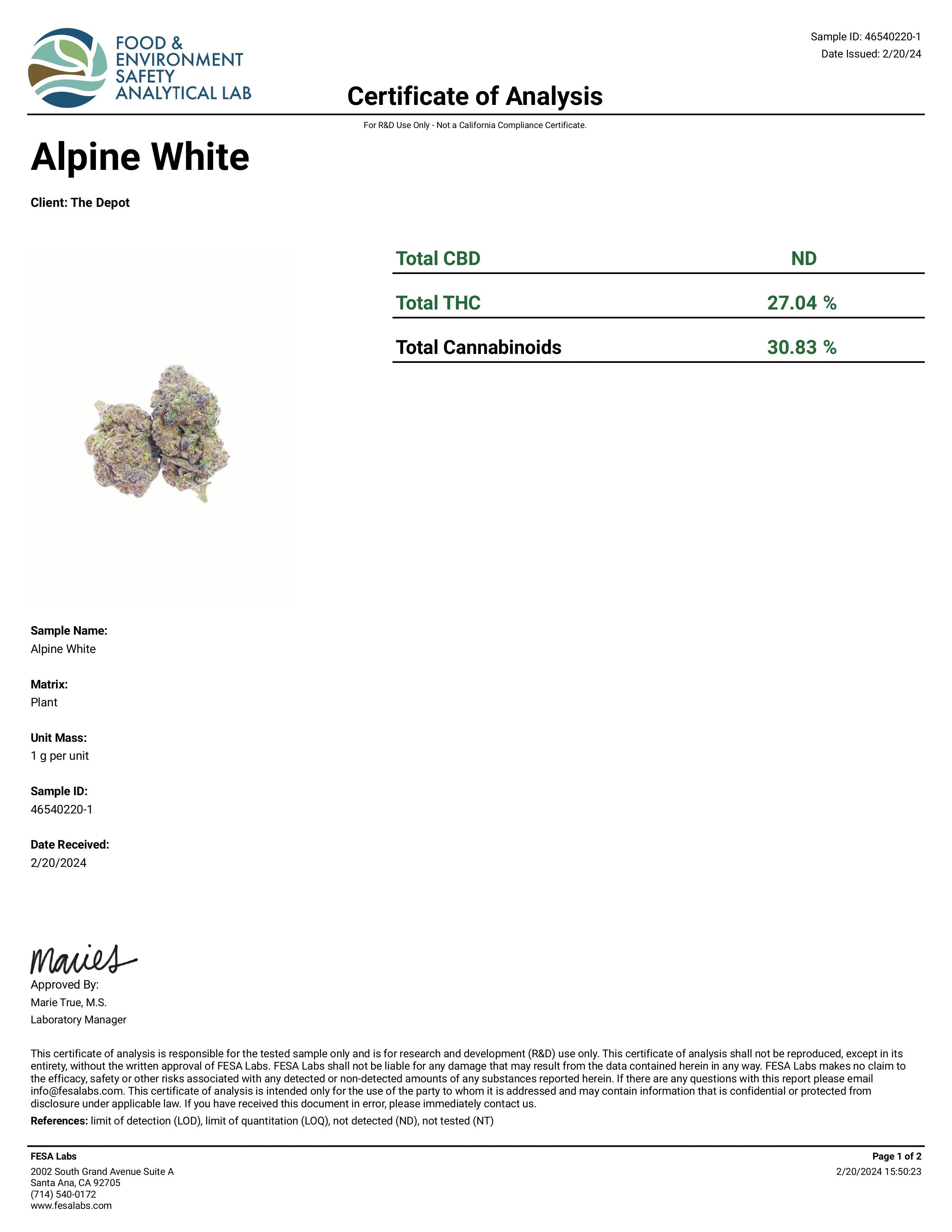 Koi Alpine White THCa Moonrocks (Sativa/50%) [3.5g]