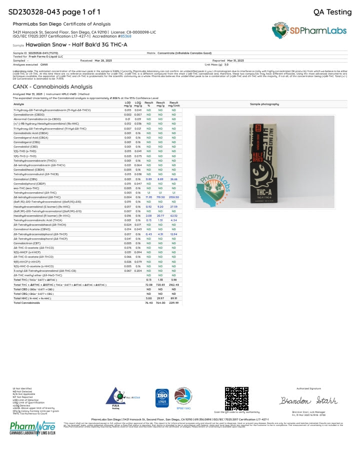 Half Baked Disposable(s) THCA+THCP+D8 [3g]