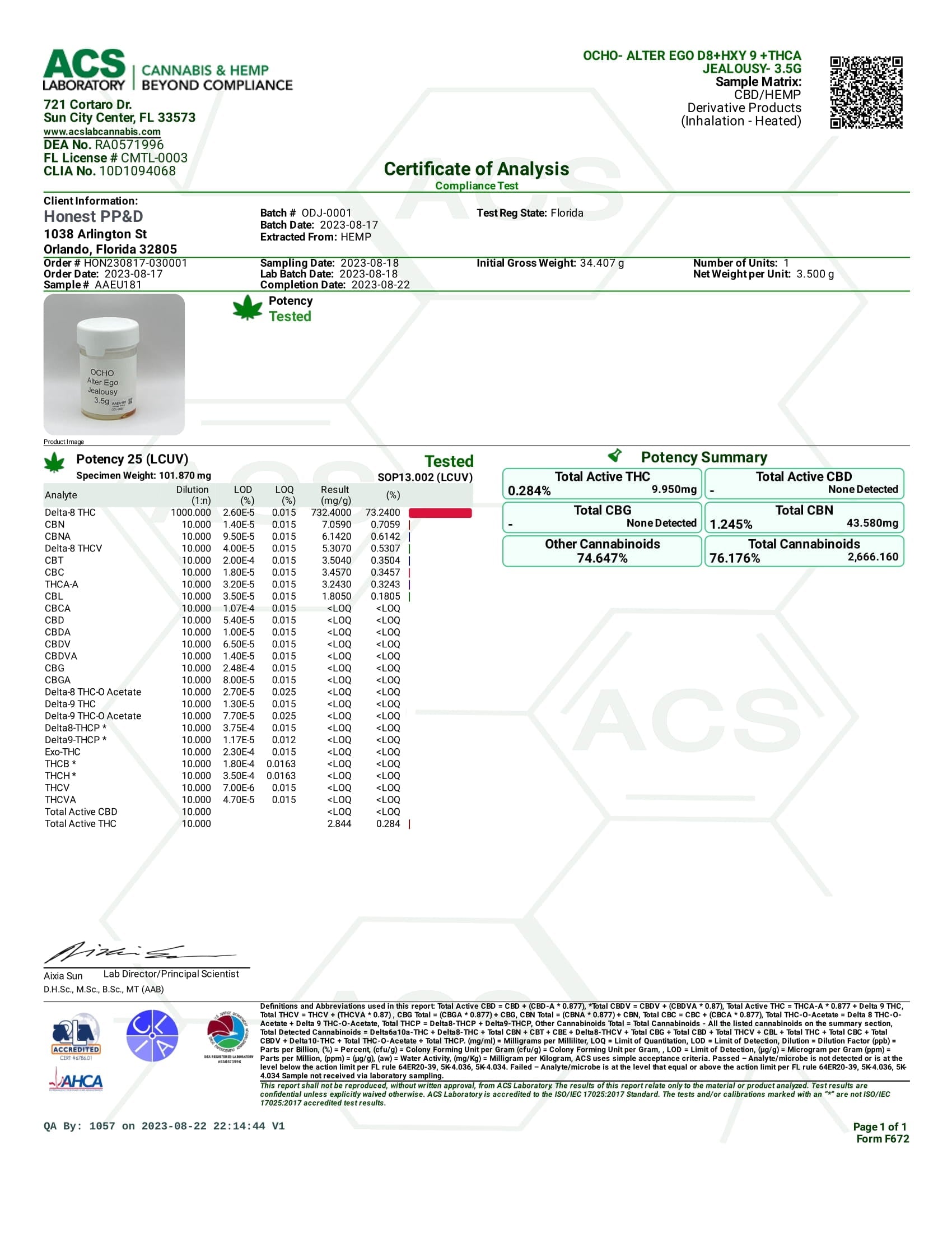 Alter Ego Disposable(s) THC-A+11-Hydroxy- Thc+Live Resin [3.5g]