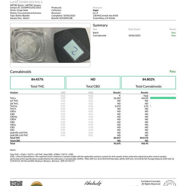 Sugar Diamonds Dab Concentrates (THCa) [2G]