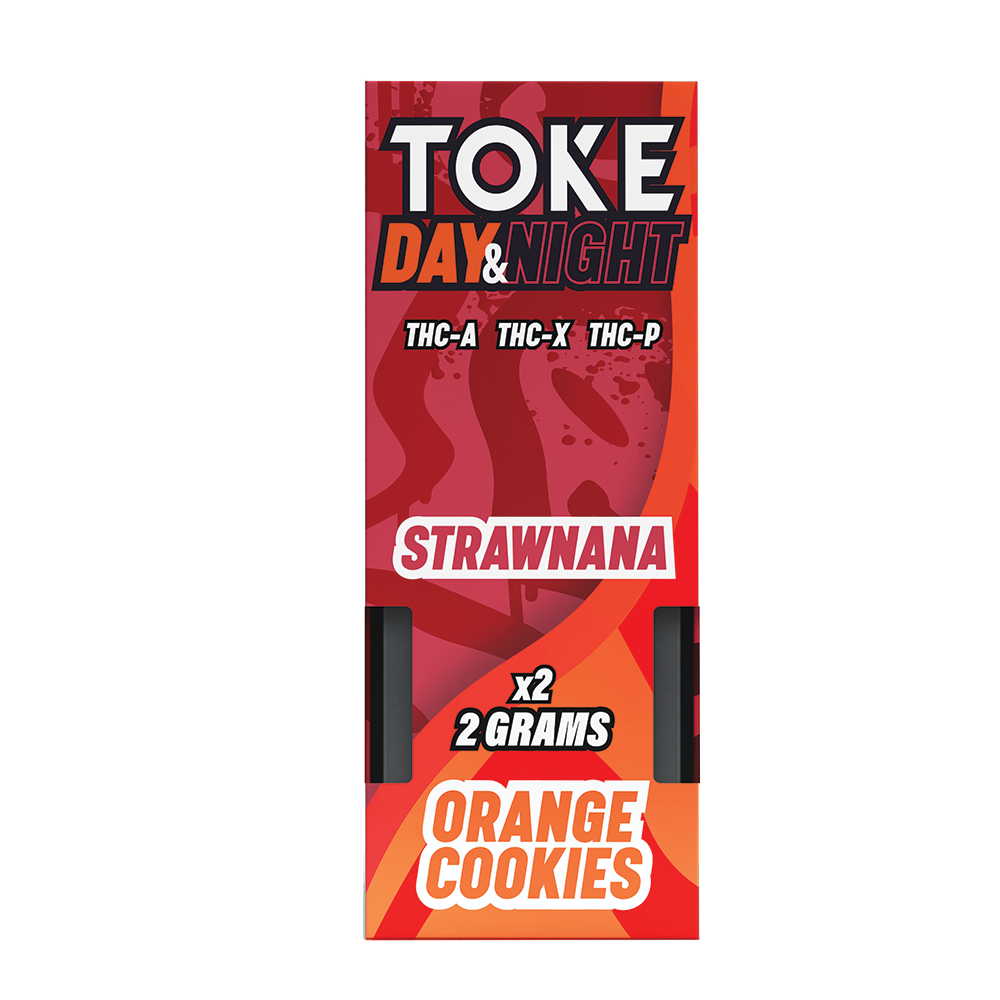Toke Day & Night Strawnana & Orange Cookies THCA+THCX+THCP Disposable [2g/2ct]