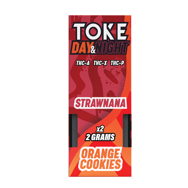 Toke Day & Night Strawnana & Orange Cookies THCA+THCX+THCP Disposable [2g/2ct]