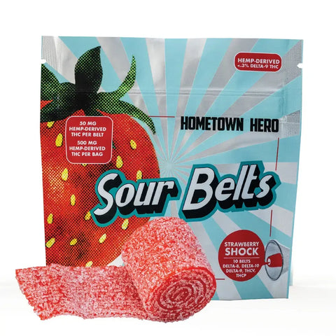 Hometown Sour Belts(Delta-8 + Delta-9 + Delta-10+ THCP + THCV)[3000mg]