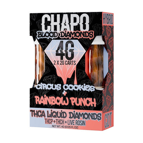 Chapo Blood Diamond Duo Cartridge (THCa Liquid Diamonds+THC+THCH+Live Rosin) [4g/2ct]