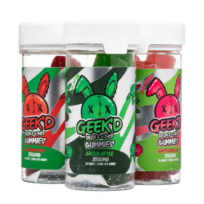 Geek'd Live Resin Gummie(s) D8+THCP [3500mg/20ct]