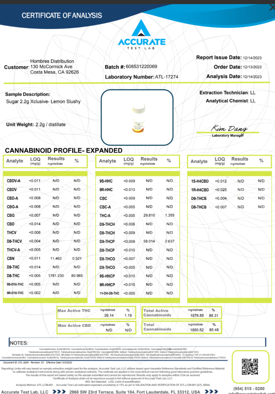 Sugar Xclusive Blend Disposables (THCa+THC-B+THCa-9+Delta-9-P) [2.2g]
