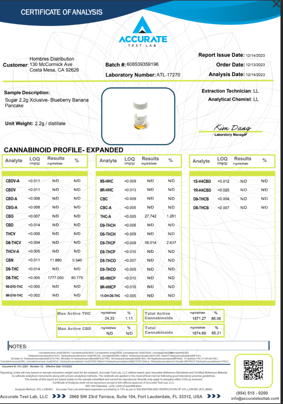 Sugar Xclusive Blend Disposables (THCa+THC-B+THCa-9+Delta-9-P) [2.2g]