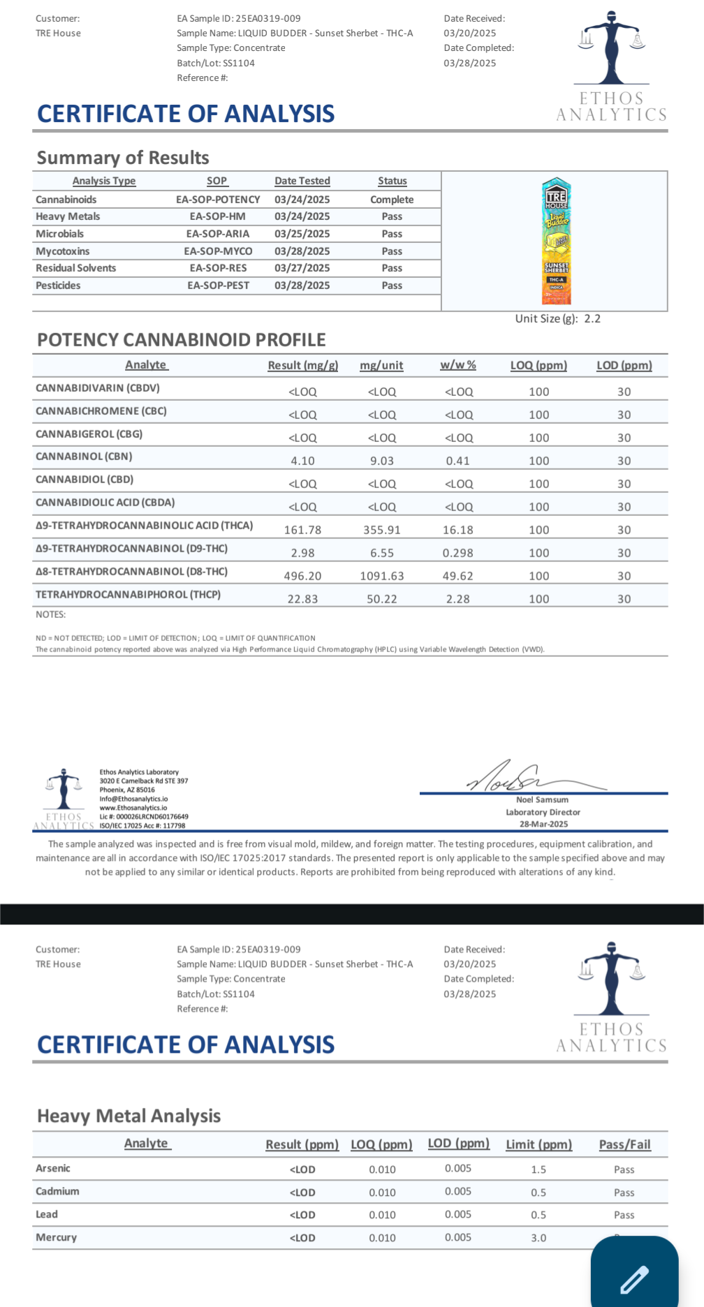 Tre House Liquid Budder Disposable(s) THCA [2g]