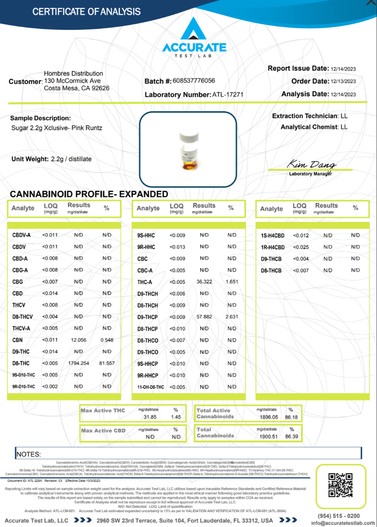 Sugar Xclusive Blend Disposables (THCa+THC-B+THCa-9+Delta-9-P) [2.2g]