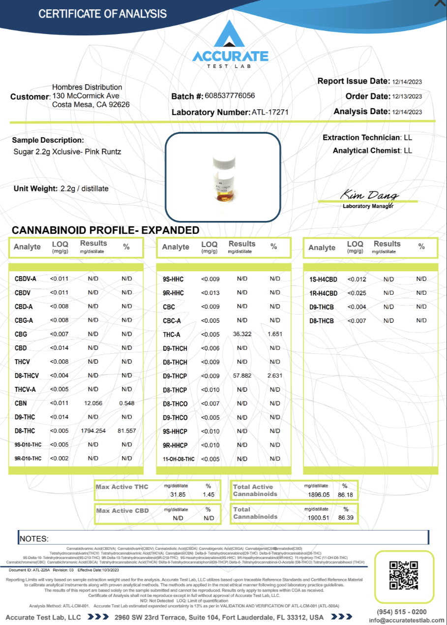 Sugar Xclusive Blend Disposables (THCa+THC-B+THCa-9+Delta-9-P) [2.2g]
