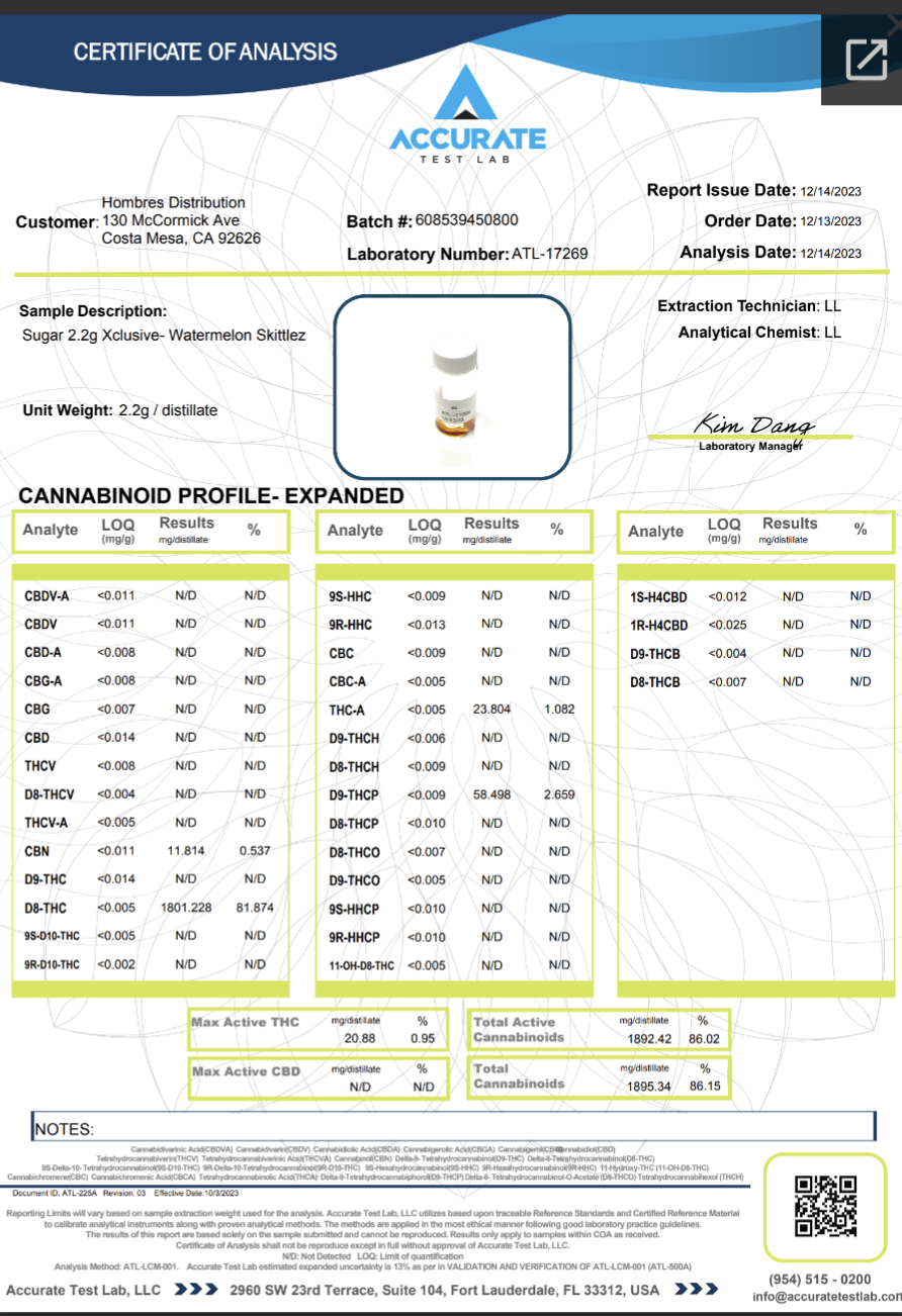Sugar Xclusive Blend Disposables (THCa+THC-B+THCa-9+Delta-9-P) [2.2g]